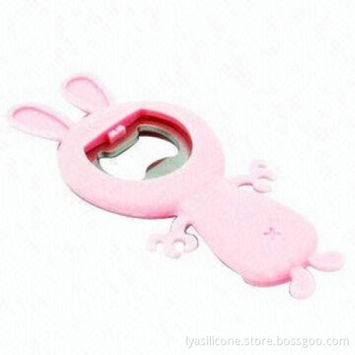 Cartoon Design New Silicone Bottle Opener with Steel, Ideal for Kids and Promotional Advertising